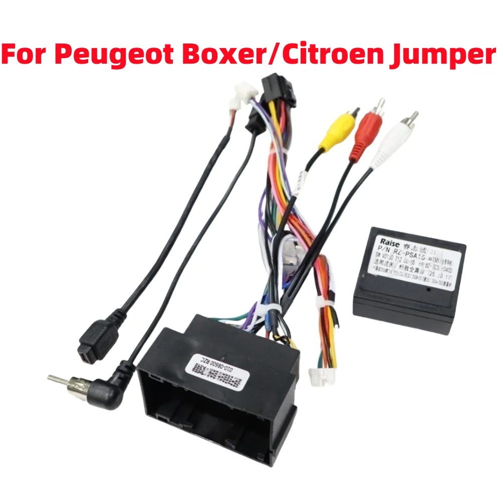 Caja Canbus RZ-PSA 15 para Peugeot Boxer/Citroen Jumper 2011-2022, receptor GPS Android 2 Din para coche, adaptador de cableado de 16 pines.