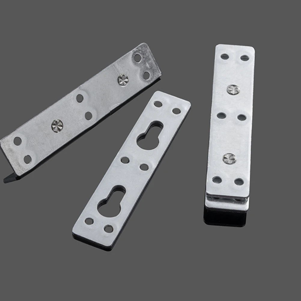 

4pcs Bed Hinge Silver Thicken Metal Connecting Accessories Gemel Frame Connector Rust-Proof Hinges for Bed Frames