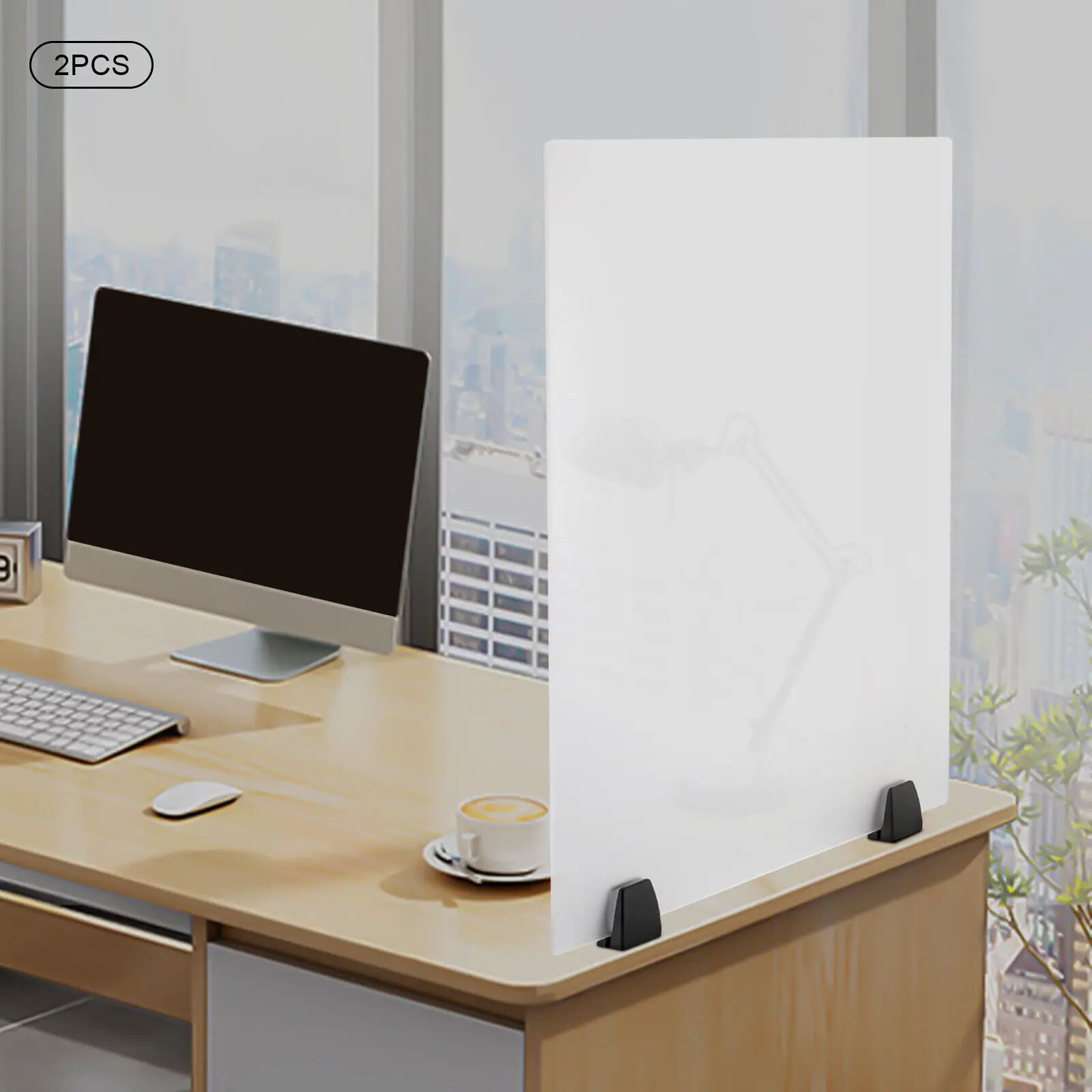

Desk Privacy Panels, 30*18 Inches, 2 Pack, Acrylic, Frosted, For Office, Classroom, Protect Privacy, Easy To Install