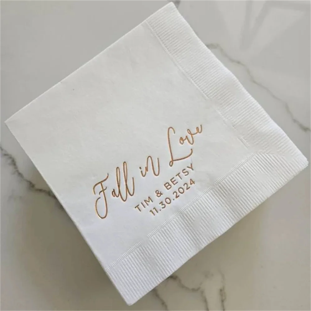 50PCS Personalized Napkins Wedding Napkins Custom Monogram Cheers Y’all Rehearsal Dinner Beverage Cocktail Luncheon Dinner Guest