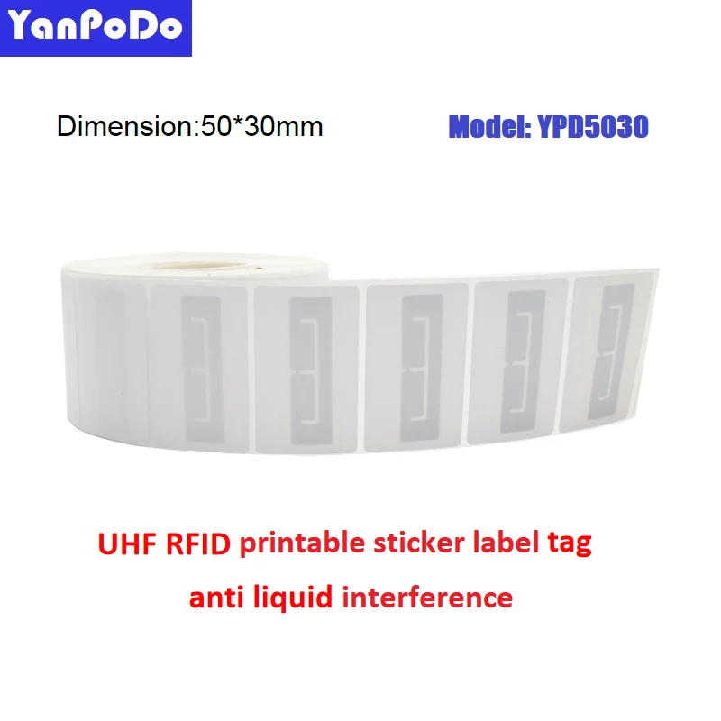 50pcs/lot 860-960MHz UHF RFID Tag Gen2 Sticker U8 H9 Impinj Chip Printable RFID Label Tags for Retail Asset Warehouse Tracking