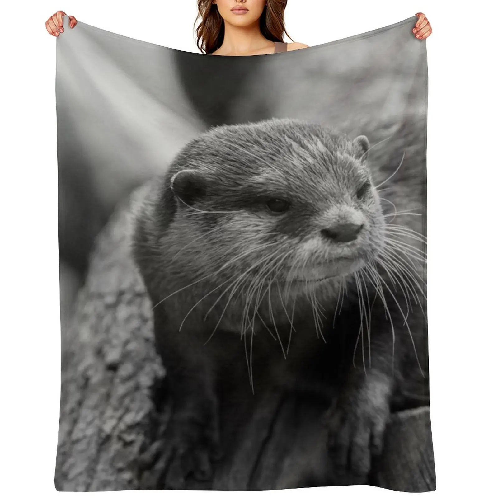 

Otter Whiskers Throw Blanket Furry Fashion Sofas Polar Decorative Sofa Blankets