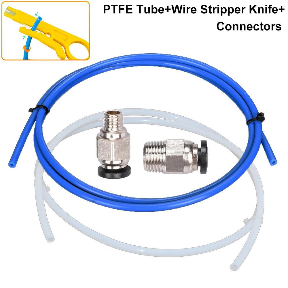 

PC4-M6 Pneumatic Connector With 1M PTFE Teflonto Tube 2*4MM For 1.75mm Bowden Extruder VS ender 3 Upgrade Kit 3D Printer Parts