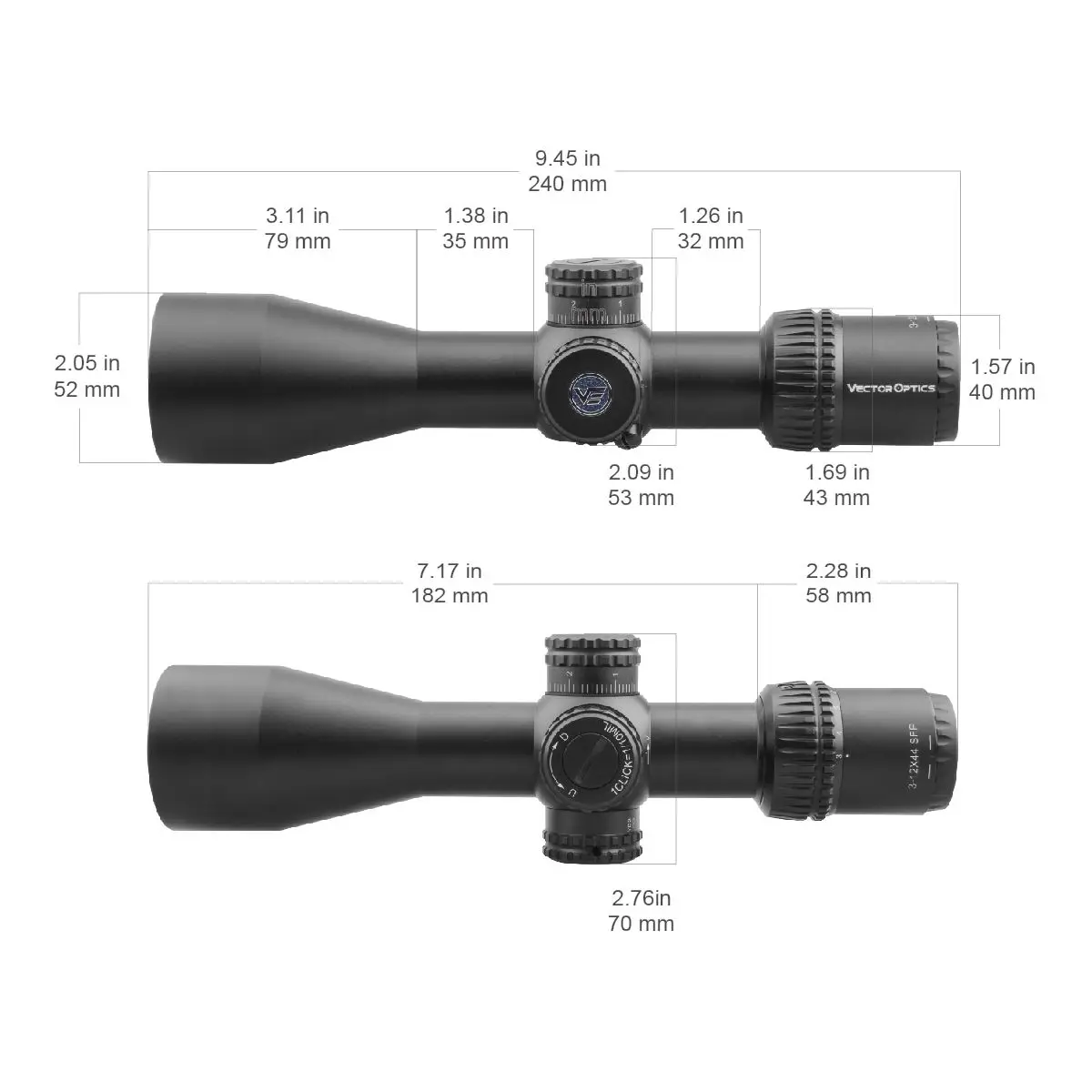 Imagem -06 - Vector Optics-caça Riflescope Óptica Spotting Scopes Gravado Mpr4 Retículo Fit Airsoft. 223. 308win Veyron 312x44 Sfp e Ffp