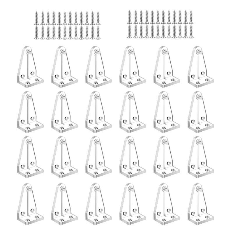 12/24Pcs Clear Blind Brackets Plastic Hold Down Brackets Door Blinds Bottom Rails Holders Clips Replacement with Screws