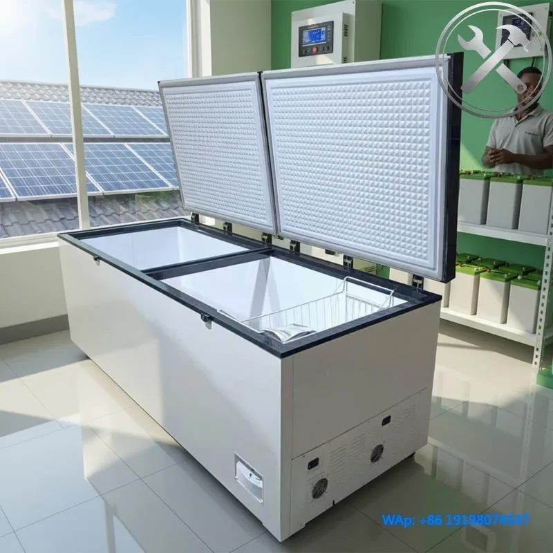 

Large Capacity 1380L Solar Powered Horizontal Chest Freezer with Solar Panel & Battery for Fish Shop