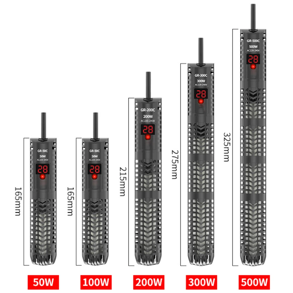 Calentador de acuario con control de temperatura rápido y preciso 50100200300 Especificación W Especificaciones opcionales 50/100/200/300W