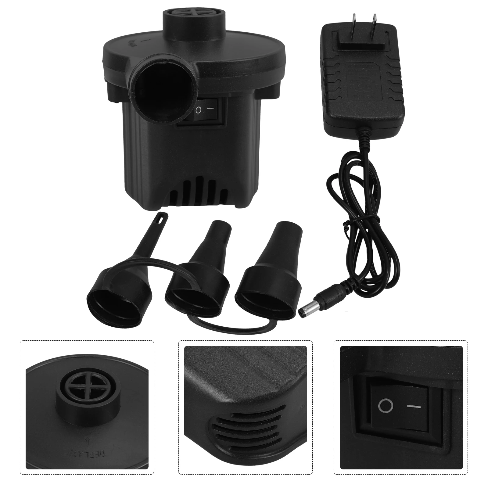 

1 set 1 Set Electric Air Pump For Inflatable Tires Swimming Rings Air Mattress Compact Portable Deflator Outdoor Camping Us Plug