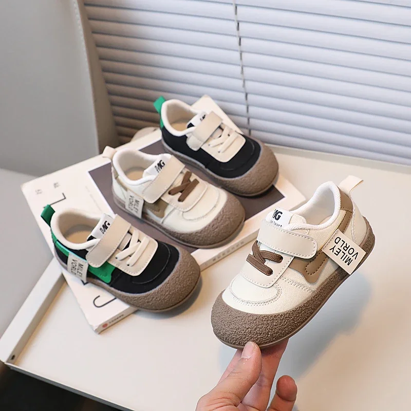 

Childrens Baby Canvas Shoes Four Seasons Khaki Collocation Boys Girls Single Shoes Pink Fashion Soft Non-slip Kids Baby Sneakers