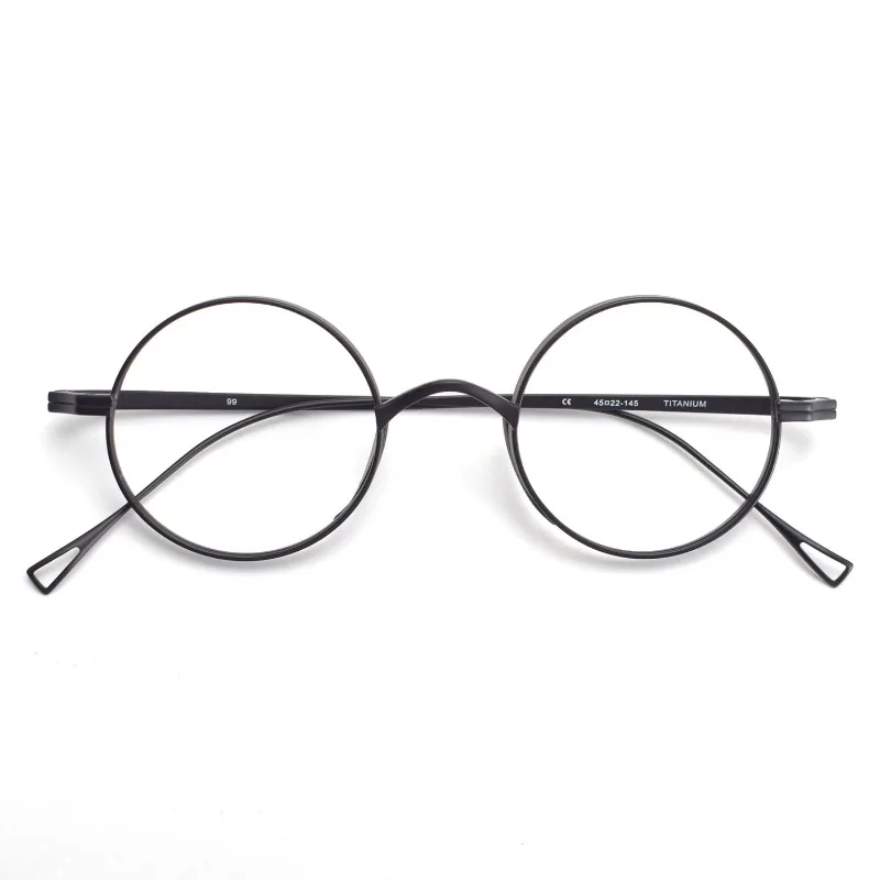 Japanese Brand Retro Pure Titanium Round Glasses Frame Designer Men Women Literary Wide Rim Myopia Ultralight Glasses Spectacle
