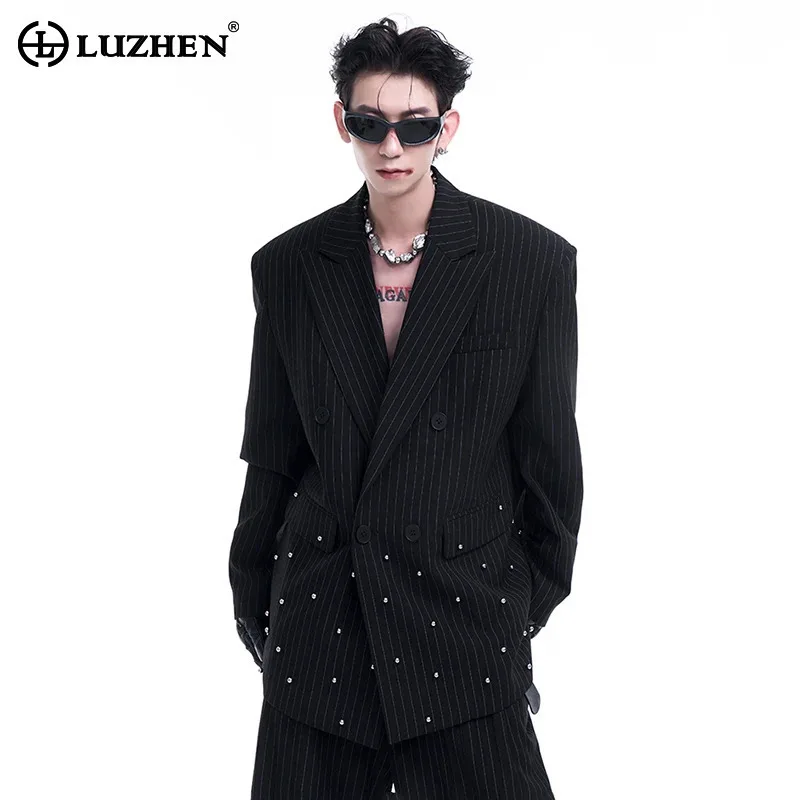 LUZHEN Metal Rivet Decorate Luxury Suit Jackets Designer Fashion Elegant Social Blazer Original Men\'s Casual Outerwear LZ4862