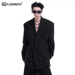 LUZHEN Metal Rivet Decorate Luxury Suit Jackets Designer Fashion Elegant Social Blazer Original Men's Casual Outerwear LZ4862