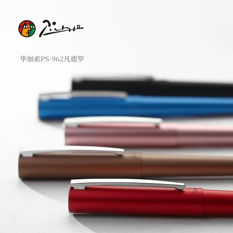 Picasso 962 Pimio Van Der Rohe Metal Fountain Pen Iridium Medium Nib Ink Pen Writing Gift Set for Business Office School
