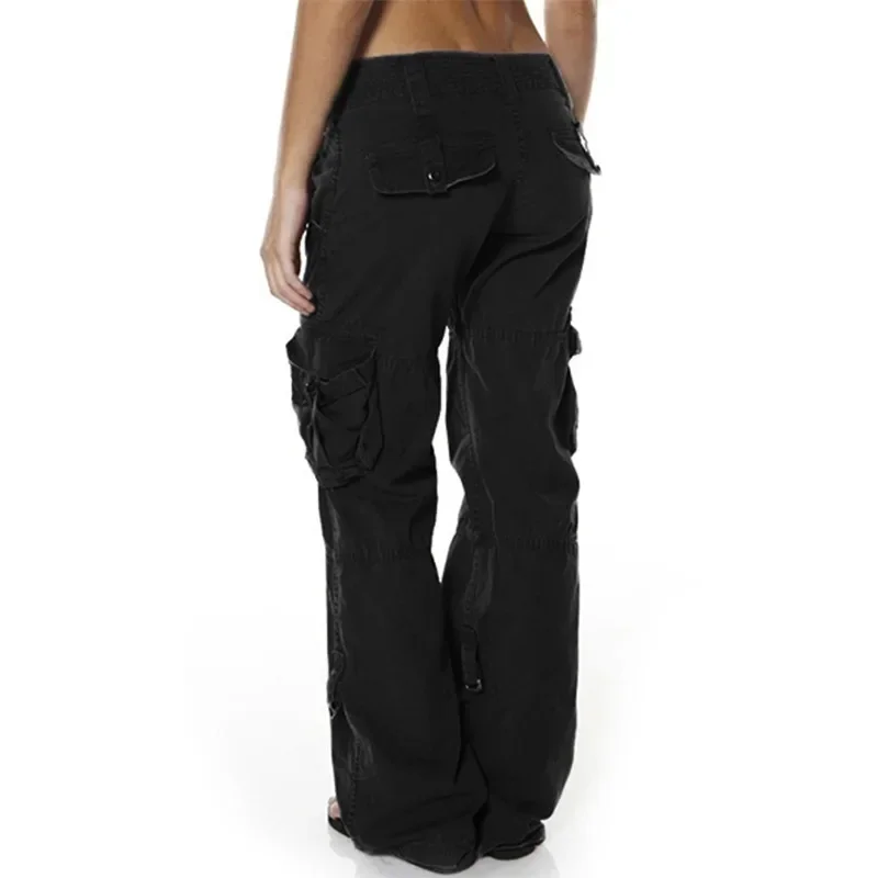 cargo trousers Women's Straight Leg Pants with Multiple Pockets and Casual Loose Fitting Spring and Autumn Workwear Pants