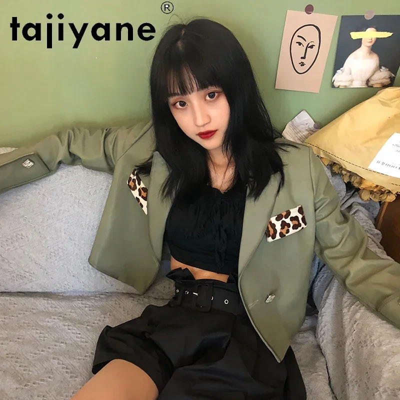 

Tajiyane Real Leather Jacket Women Genuine Sheepskin Coats Woman Cowhide Pockets Female Clothing Short Top Veste Femme TN1969