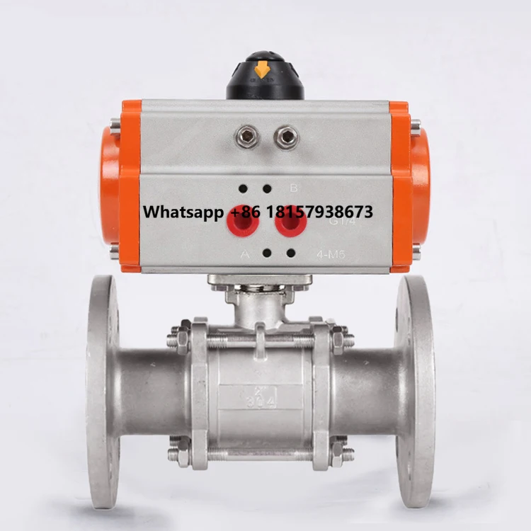 

DN50 2inch Stainless Steel 316 3PCS 2 Way Double-acting Pneumatic Actuator Flange Connected Pneumatic Ball Valve