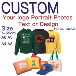 DTF Heat Transfer Custom Brand Logo or Photo Ready to Press Picture Ironing Thermal Sticker Iron-on Clothing Pvc Patch DIY