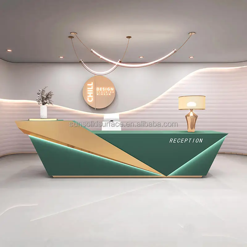 

Geometric Design Reception Counter Reception Desk l Shaped Reception Desk for Office Beauty Salon