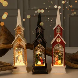Christmas Decoration LED Electronics Wind Lantern Small Church Ornament Catholic Angel Jesus Holy Family Home Room Shelf Garnish