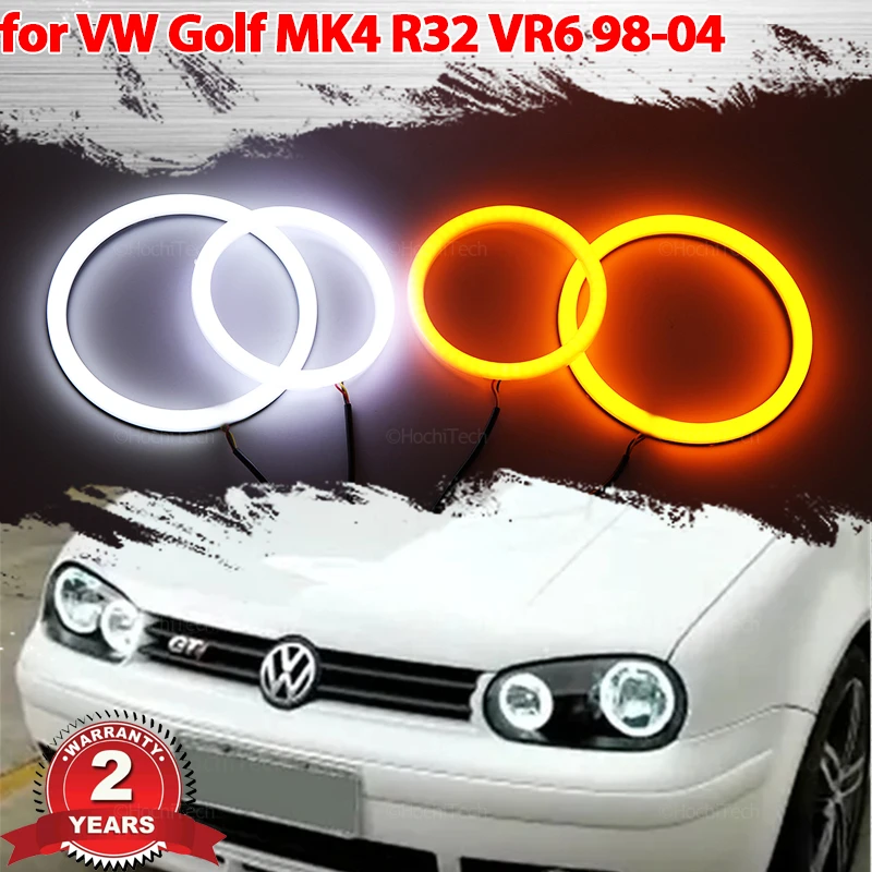 

Cotton Smd LED Angel Eyes Bulb Halo Ring White Yellow DRL Styling Light for Volkswagen VW Golf MK4 R32 VR6 CABRIO A4 1998-2004