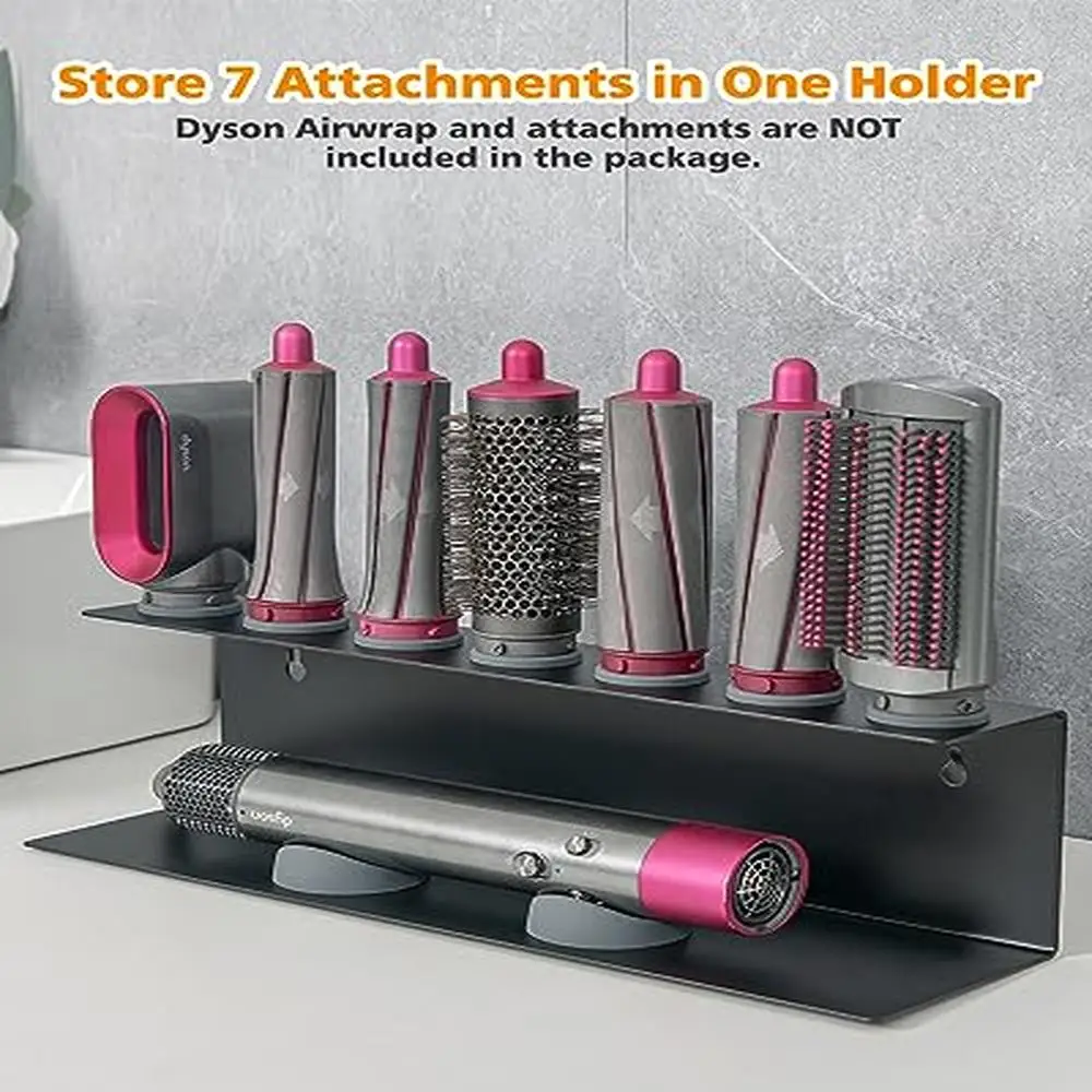 Imagem -04 - Dyson Airwrap Organizer Storage Holder Montagem na Parede de Furos Aço Carbono Resistente ao Calor Preto Suporte Elegante Attachments Espaço