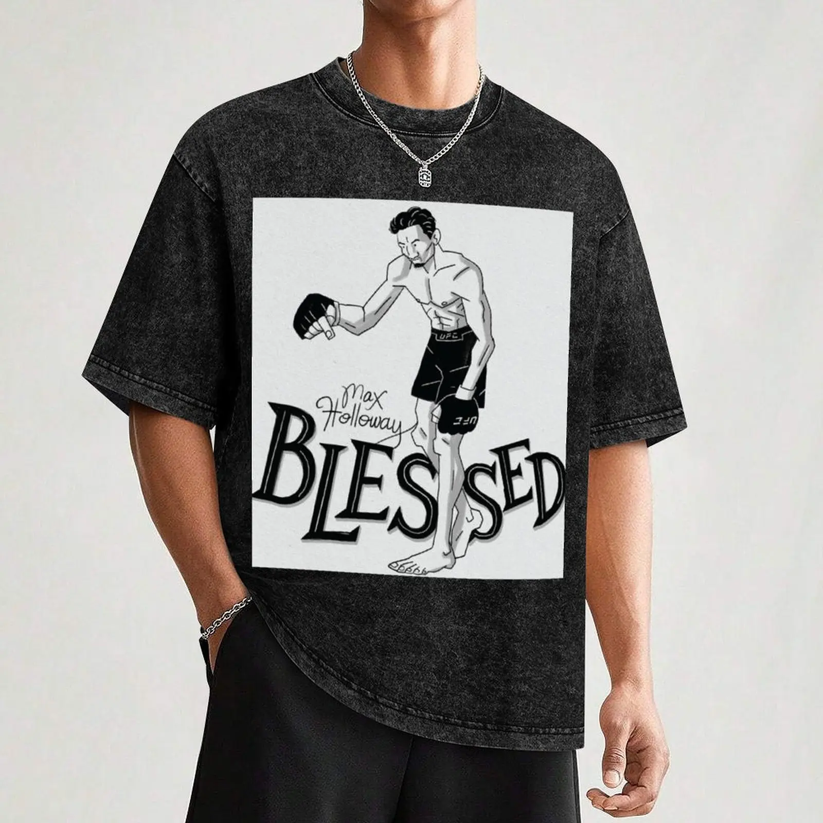 MAX HOLLOWAY BLESSED EXPRESS T-Shirt Sports Casual Breathable Tee Shirt