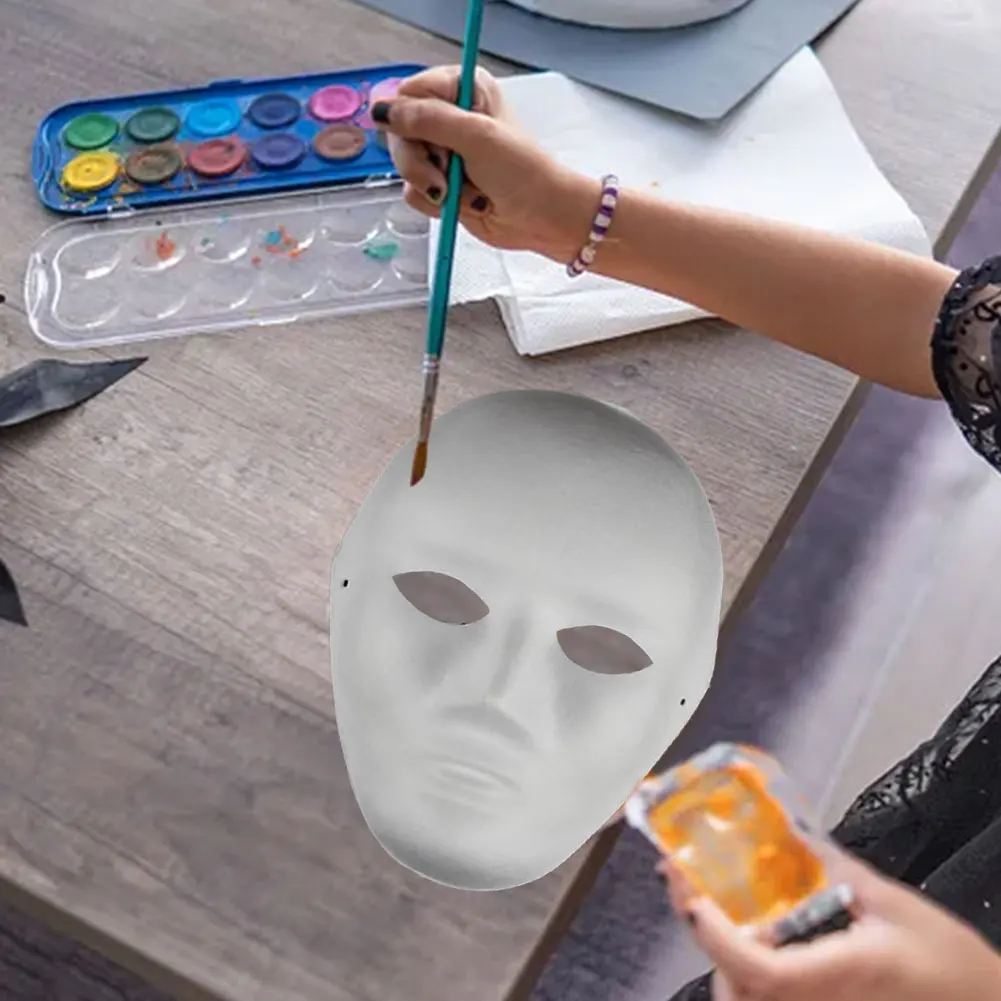 10Pcs Blank Mask Smooth Surface Full Face Mask Paintable Paper Mask DIY Masquerade Mask Cosplay Mask Halloween Props