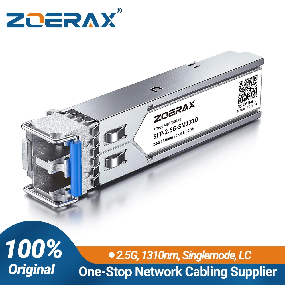 ZoeRax 2.5G SFP Single-Mode LC Duplex Transceiver Module 1310nm Up to 20km Support DDM Widely Compatible for Cisco TP-Link