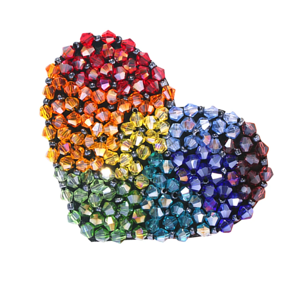 

Rhinestone Heart Hair Clip Alloy Colorful Crystal Beads Anti-Slip Side Barrettes For Party Wedding Hair Styling Tool Gift For