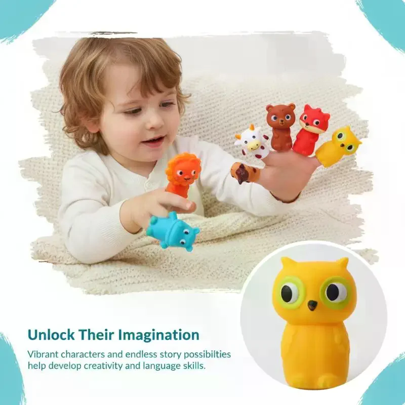 Cute Animal Finger Puppet Set (5Pcs) - Soft Hand Puppets for Kids Birthday Party Favors, Story Time & Classroom Play