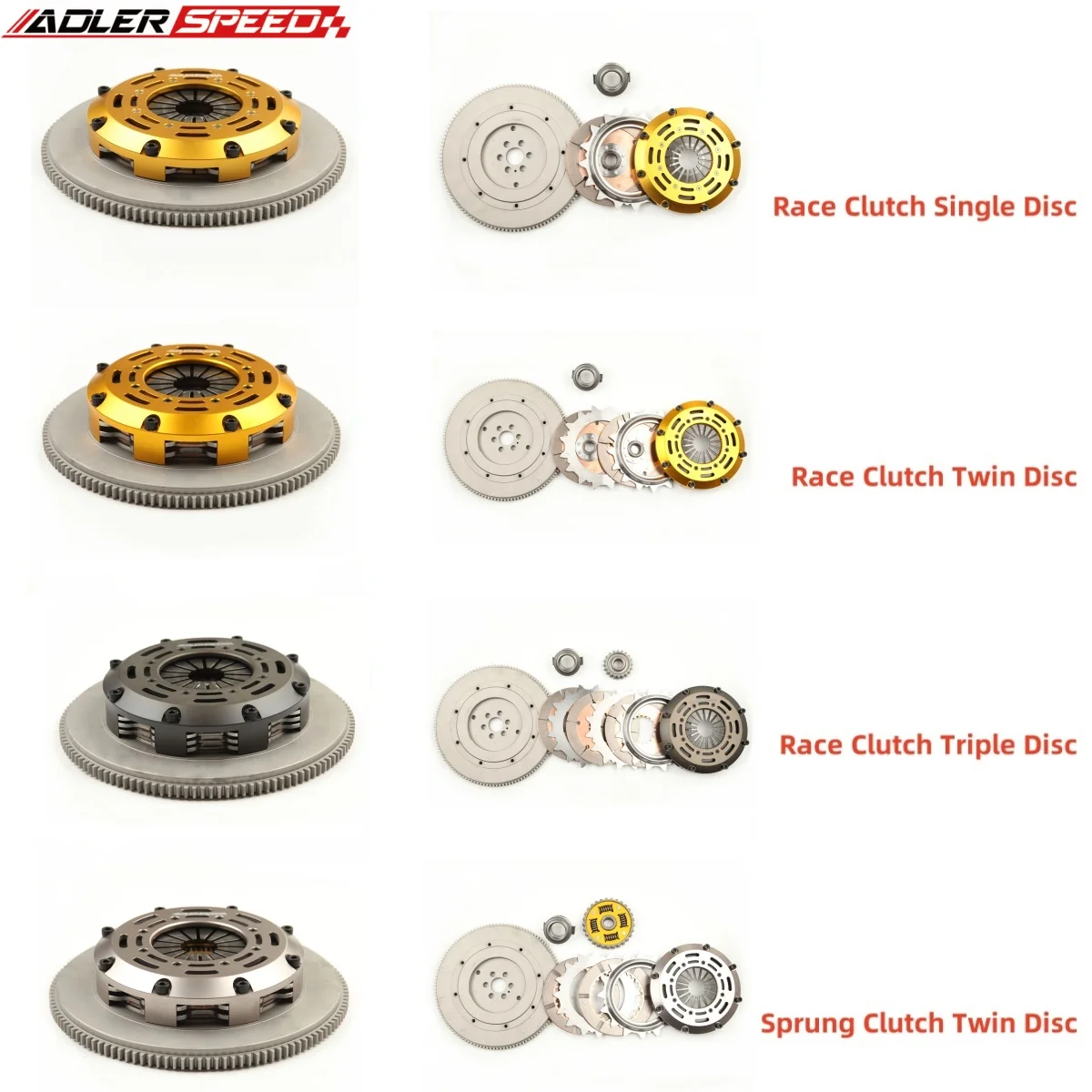 

ADLERSPEED 7.25" (185mm) Racing/Street Clutch Single/Twin/Triple Disc Kit For 1989-1999 NISSAN 240SX ALL MODEL (KA24E & KA24DE)