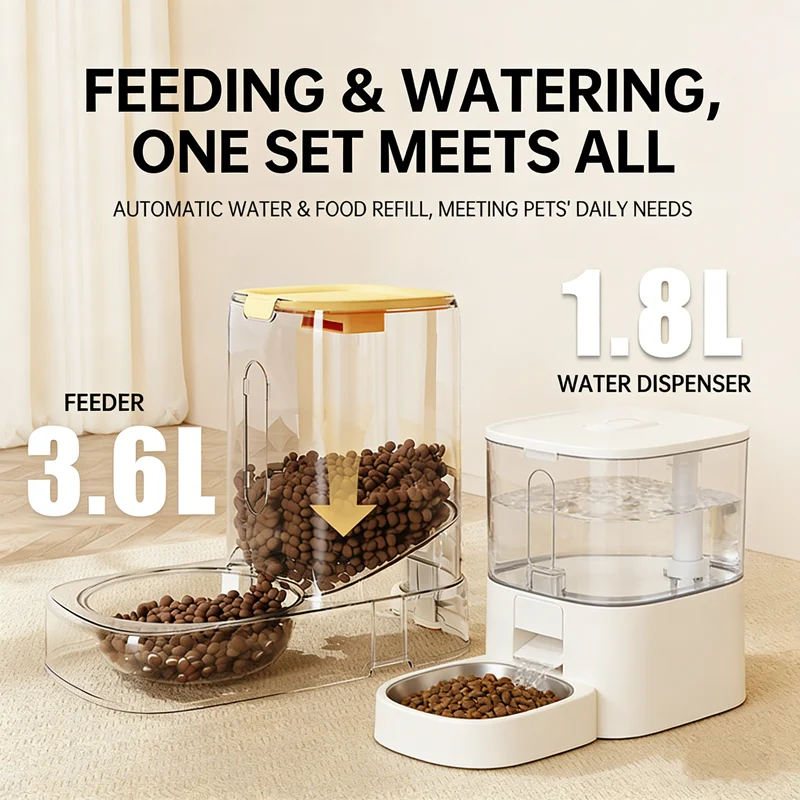 自動ペットフィーダーと水飲みボウルのコンボセット ステンレス - Automatic Pet Feeder Dual Bowl Stainless のレビューと価格