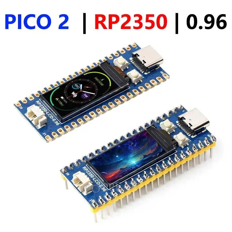 Placa de desenvolvimento rp2350 lcd 0.96 onboard rp2350a com tela lcd de 0.96 polegadas 160x80 4mb sensor de temperatura flash