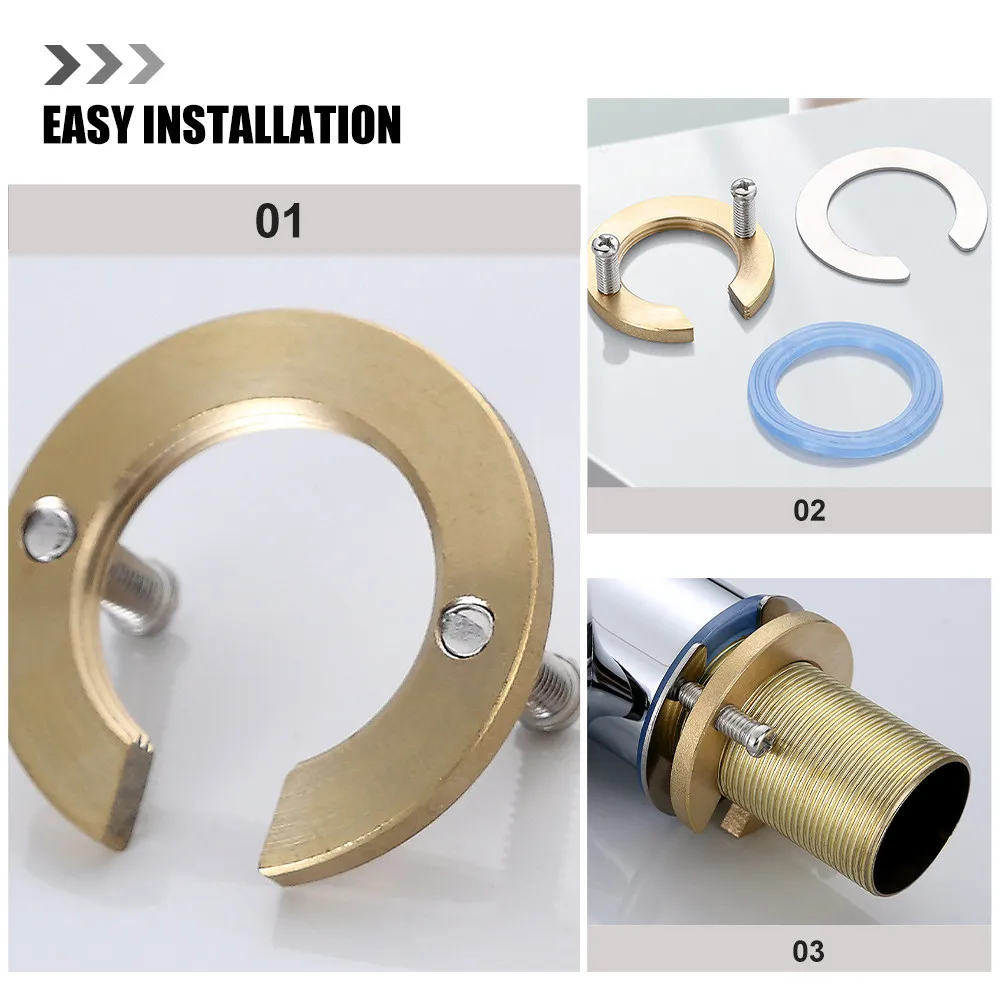 2Sets Anti-Loose Faucet Nut Set Silicone Metal Fastening Circlip Washer for Kitchen Sink Basin Tap Mounting Repair Fixture