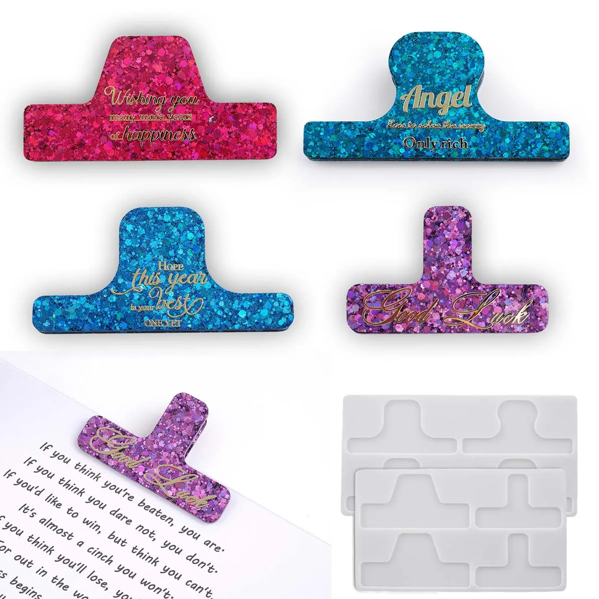 Klemme Silikonform DIY Kristall Epoxidharz Gussformen Binder Clip Charms Büro Dekor Schmuck Handwerk Herstellung Zubehör