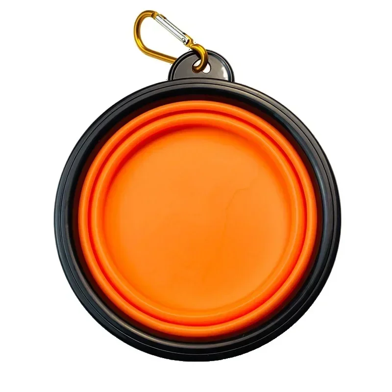 Cuenco plegable de silicona para perros y mascotas, contenedor de comida portátil para viajes al aire libre, plato alimentador, suministros para mascotas, 350ml