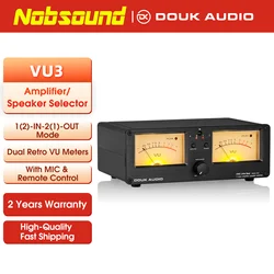 Nobsound Dual Analog VU Meter DB Panel Display 2-way Amplifier / Speaker Audio Switcher Box Selector Music Spectrum Visualizer