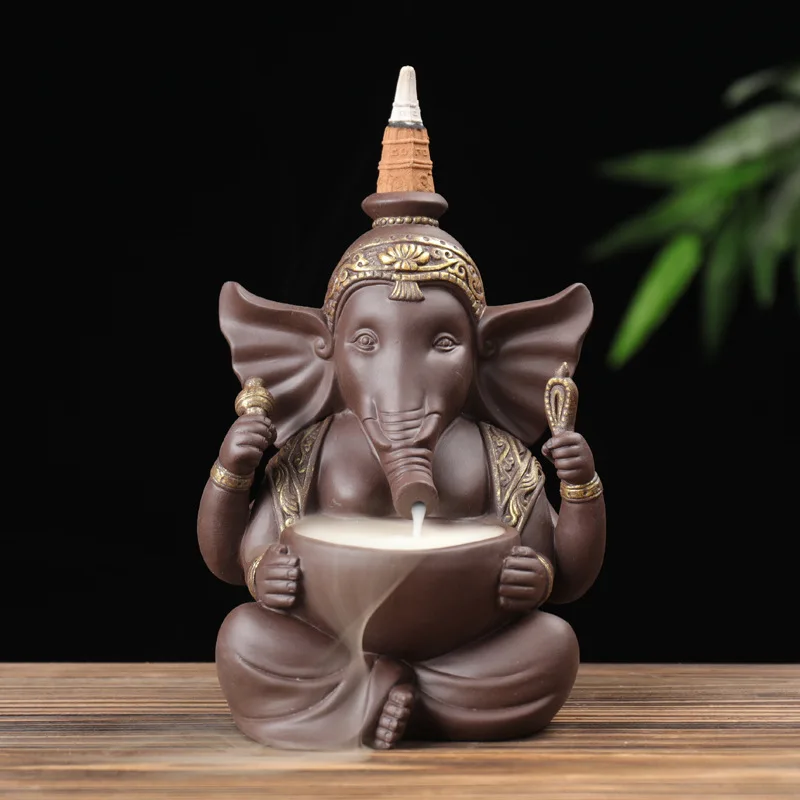 

Backflow Incense Launched Shanka Ganesha Creative Home Decoration Ornament Soft Furnishing Sandalwood Burner
