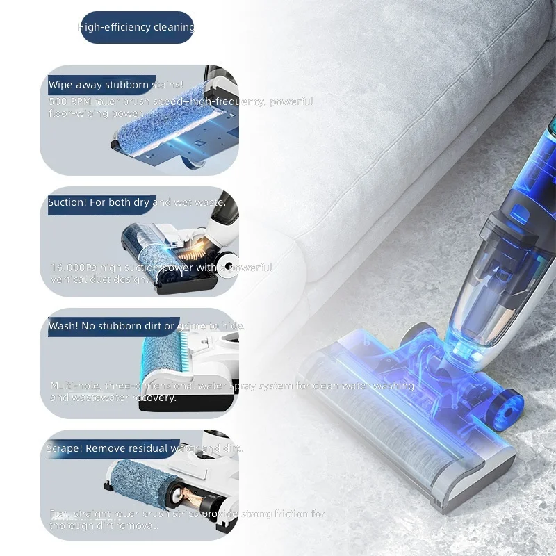 Wireless Handheld Vacuum Cleaner, 3-in-1 Smart Sweeping Mopping Machine, Cordless Floor Washer, High Power Electric Mop - view 4