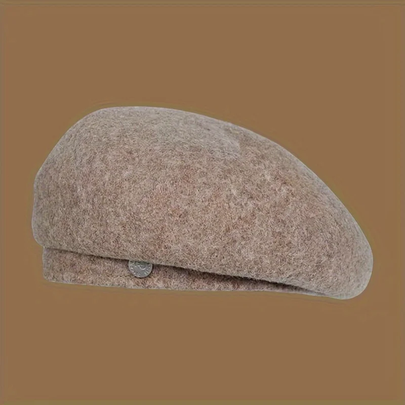 Elegant Retro Beret，Soft and Breathable Elastic Octagonal Beret，Lightweight Tan Hat，Women's Autumn and Winter