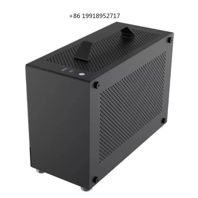 ITX Aluminum Chassis A4 White Side Through, Small Host 2MM Thickened Aluminum Frame Mesh Aluminum Side Plate Small Box JJ304
