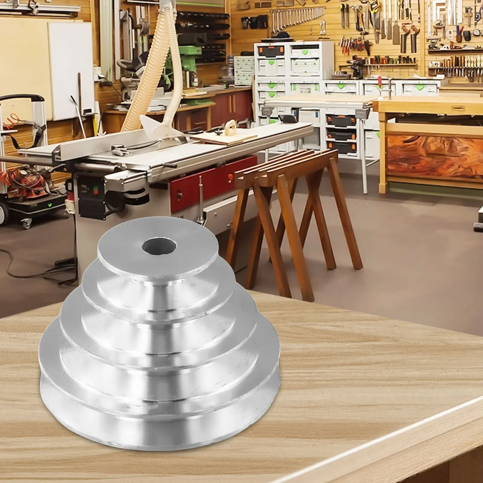 1pcs Pagoda Pulley Wheel Aluminum Transmission Wheel For Benchtop Drill Press Z4116 Size 14mm 18mm 21mm For V-shaped Pulley
