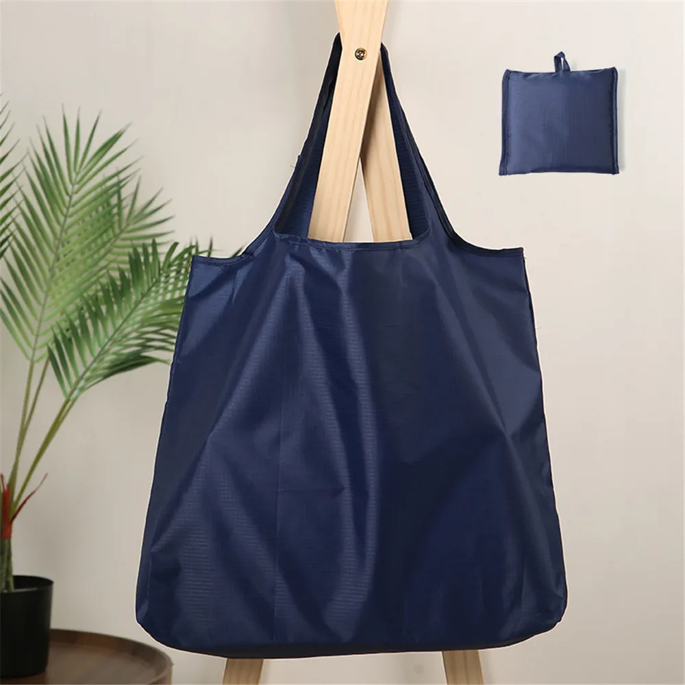 Bolsa de compras ecológica plegable, bolso de mano reutilizable, de bolsillo, ligero, de gran capacidad, para viaje y comestibles