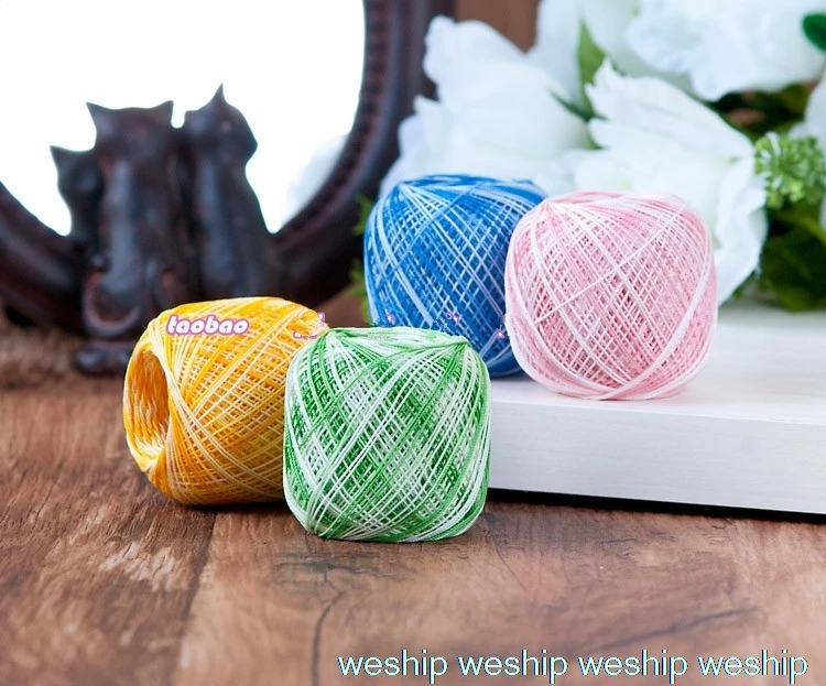 JAPAN Segment dyed OLYMPUS Lace line tat  weaving thread hand knitting thread for Crochet hook GOLD LABEL NO.40 1order=1bag