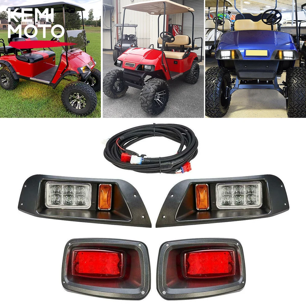 Kit de faros delanteros para carrito de Golf, Compatible con EZGO TXT, luces Led 1996-2013, Gas y eléctrico con instrucciones de instalación