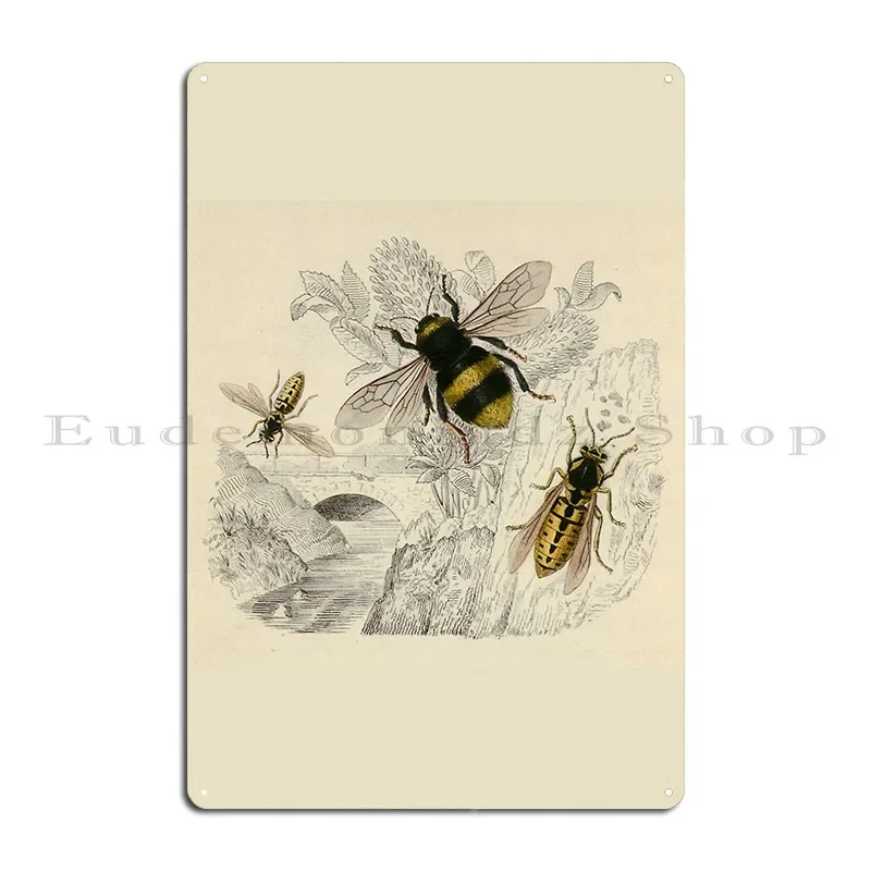 ملصق لافتة معدنية من Bee And Wasps بتصميم نادي مطبوع للسينما لتزيين الحائط