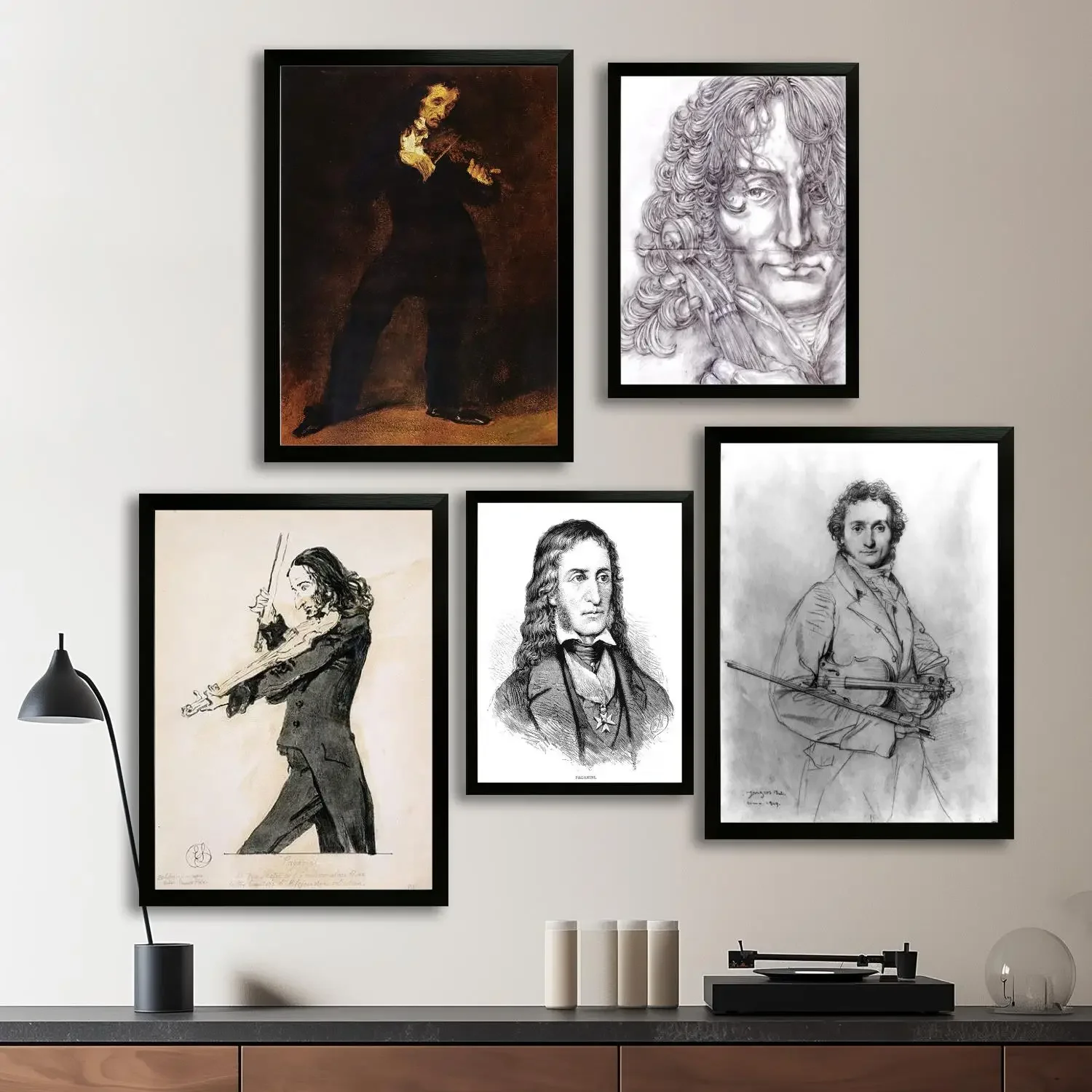 Niccolò Paganini Canvas Art Poster, Wall Art Picture Print, Modern Family Bedroom Decor Posters,Decorative painting