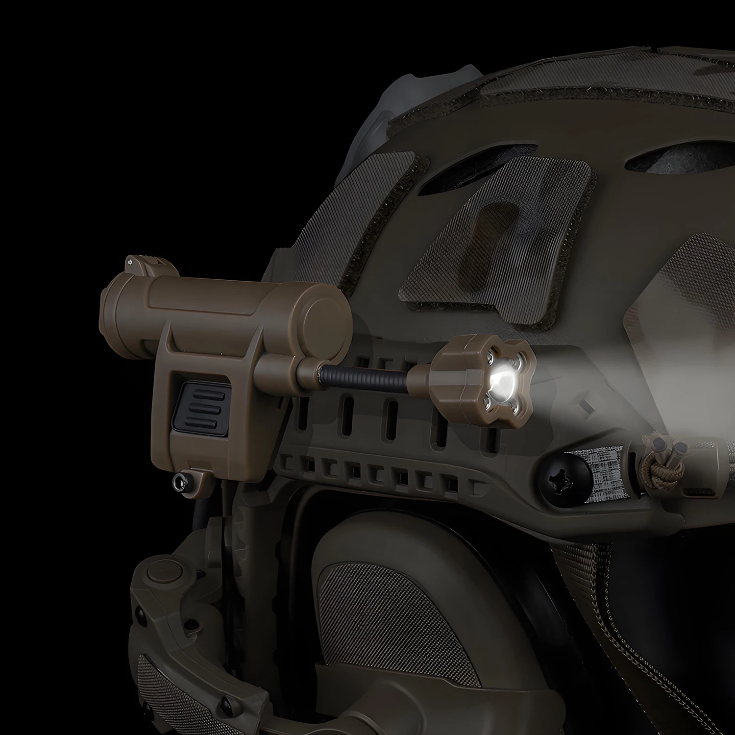 MPLS CHARGE 4.0 Tactics Helmet Light Multi-Mode LED Headlamp with Red/Green/Blue/White/IR Compatible OPS-CORE ARC Rail
