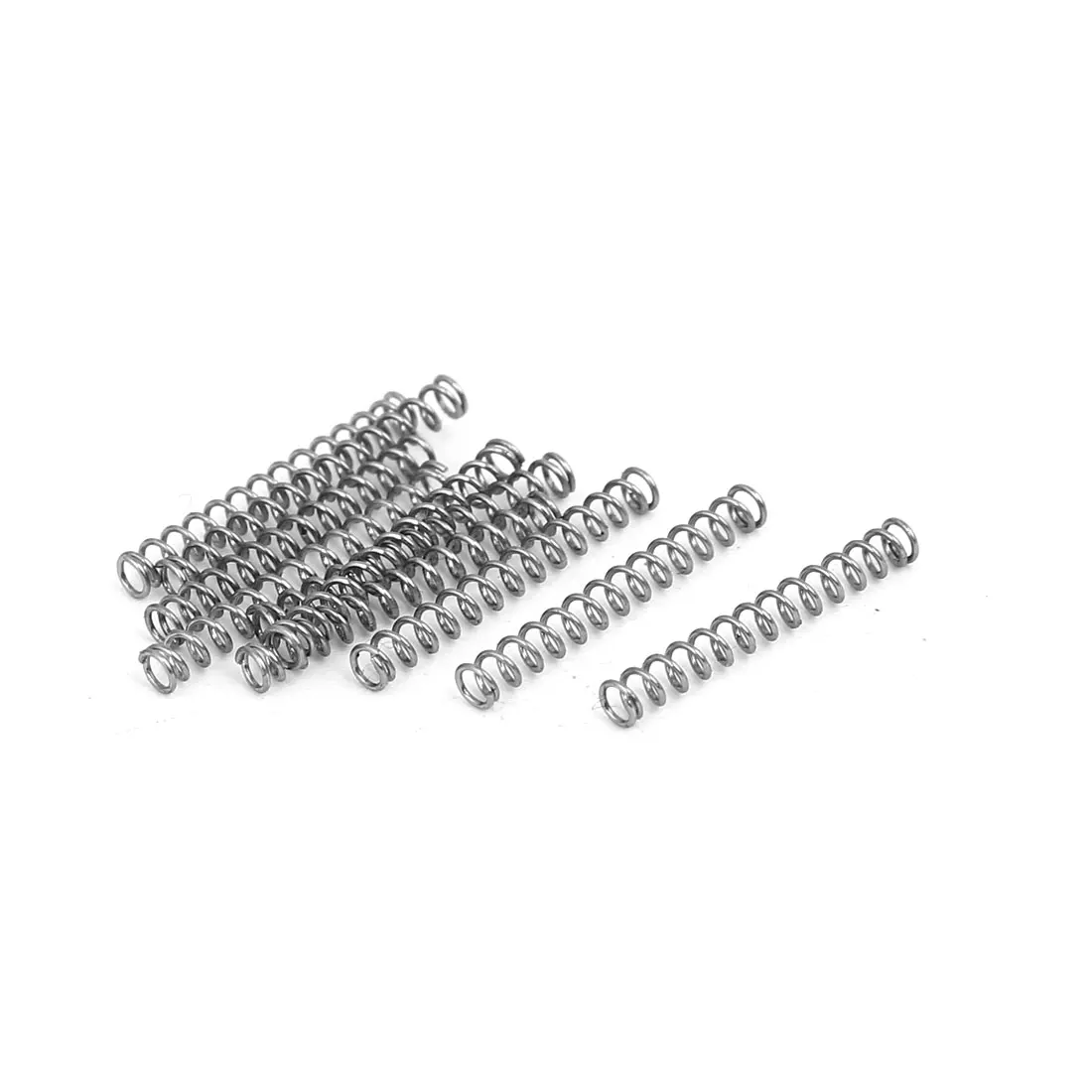 10Pcs 304 Stainless Steel Compression Spring 0.3mm Wire Diameter 2/3/4/5/6mm OD 5/10/15/20/25/30/35/40mm Free Length Silver Tone