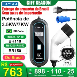 TAYSLA EV / PHEV 16A  32A carregadores de carro vêm com 3,5 metros e 5 metros carregadores portáteis